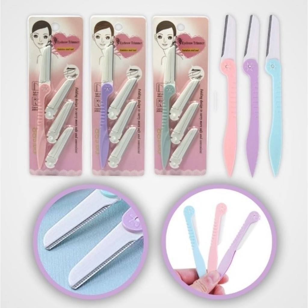 KiT 36 unidades Navalha Feminina Para Sobrancelha e Rosto Lâmina para Limpeza Skincare