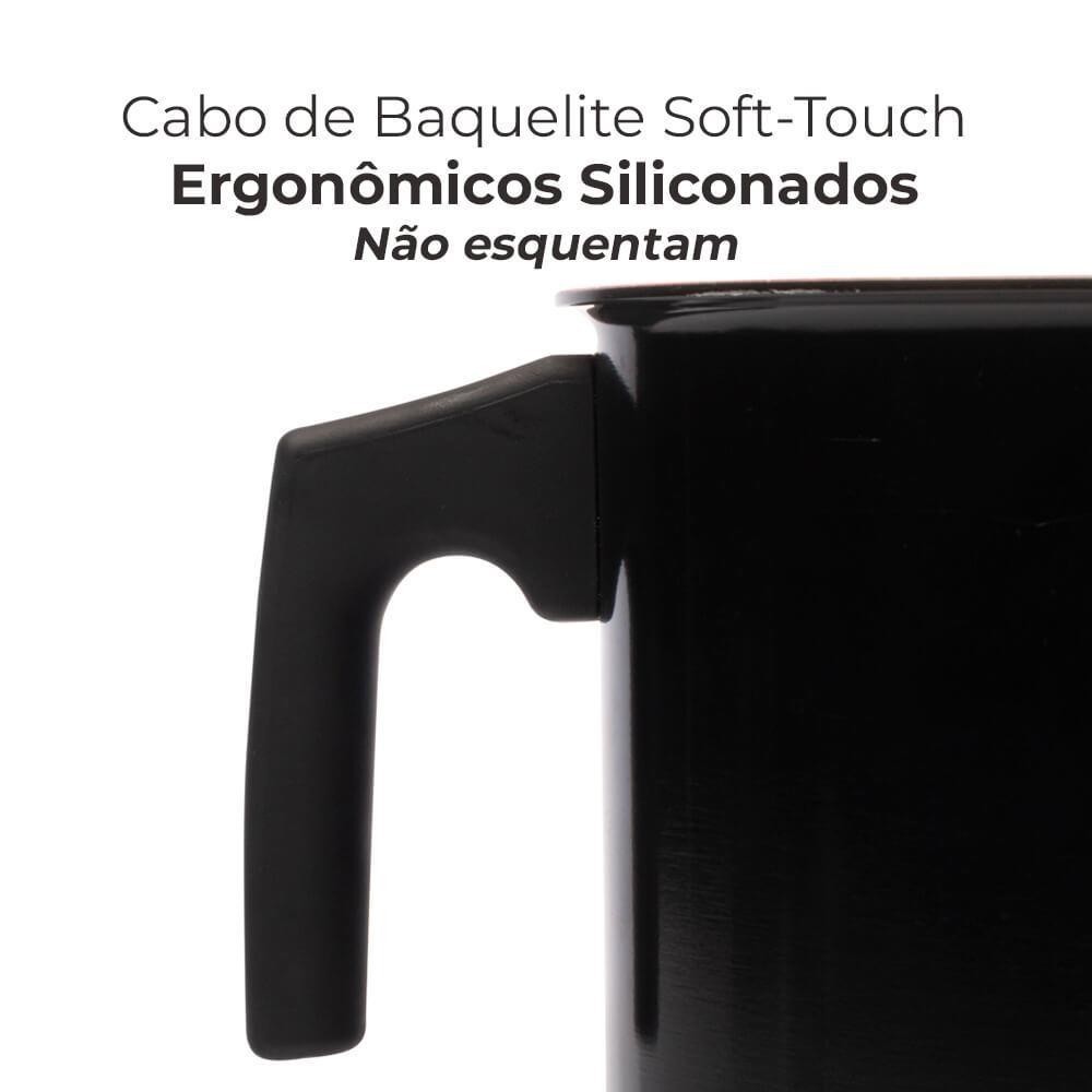 Detalhes do Leiteira de Indução Revestimento Antiaderente Cerâmica Preto e Vermelho 1,7L - Lyor