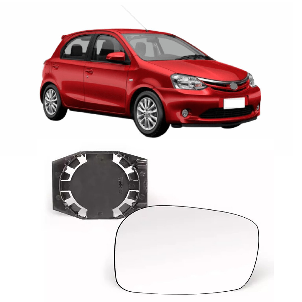 Lente Espelho Retrovisor Etios 2012 2013 Com Base Lado Direito