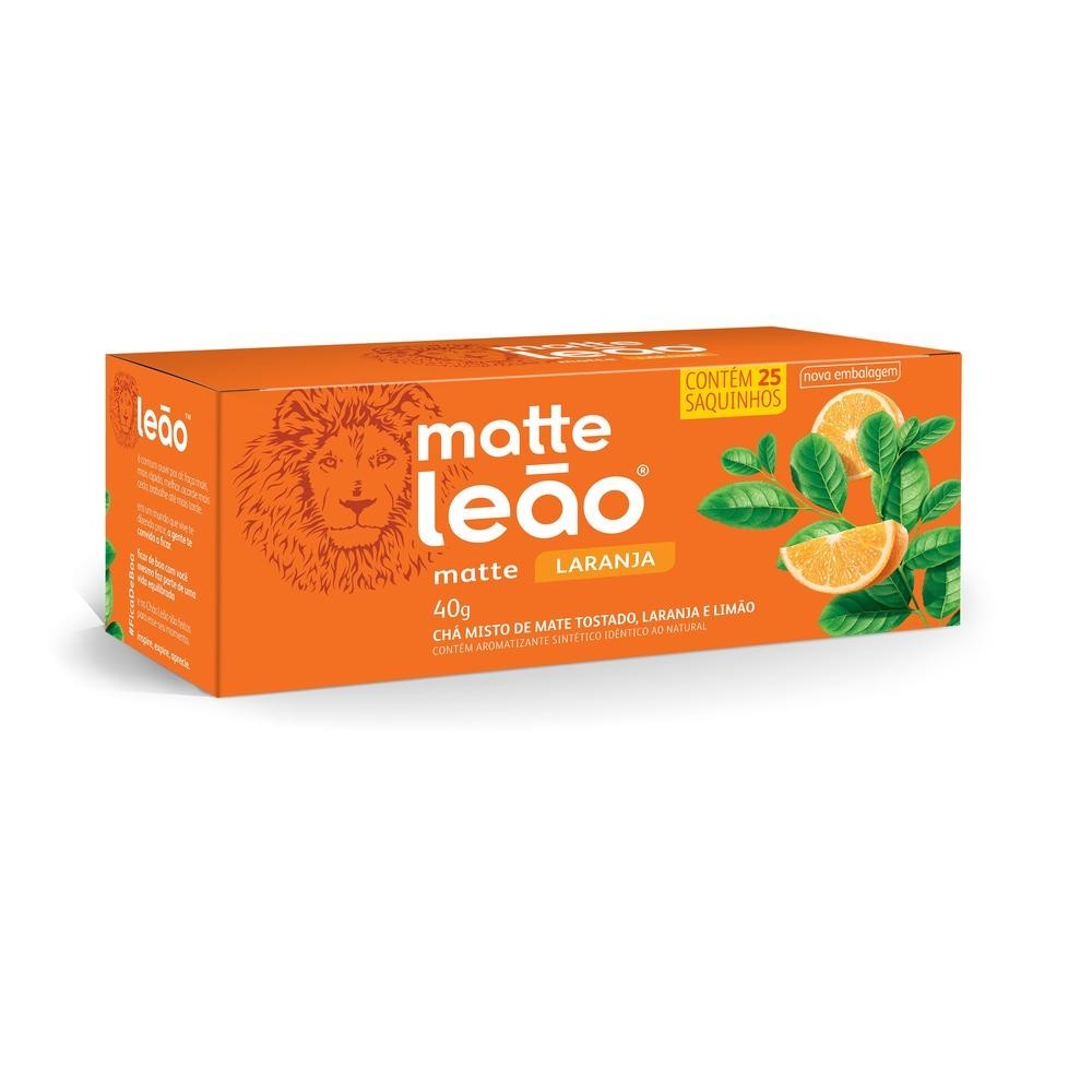 Chá Matte Laranja Leão 25 Sachês em Oferta na Shopee