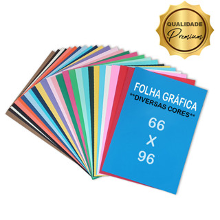 Papel Color Plus FOLHA GRÁFICA 66x96 120g Kit c/10 Folhas em Oferta na Shopee