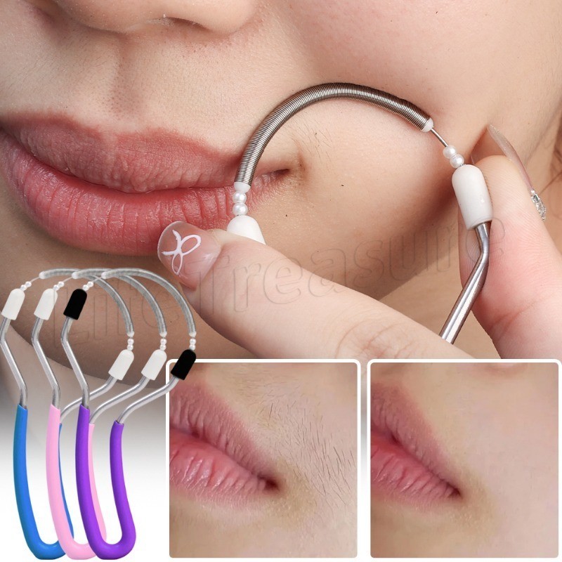 Removedor De Pêlos Faciais-Barbeador De Mola-Aparador De Rosqueamento-Depilador Labial Manual-Dispositivo De Remoção De em Oferta na Shopee