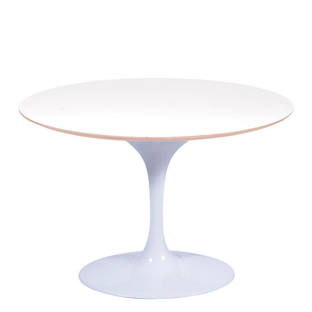 Mesa Saarinen Oval Fórmica Branca 235x122cm - Base Branca