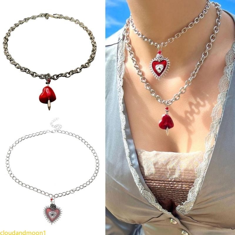 cloudandmoon An Arrow-Furced the Heart Necklace Fêmea Clavicle Chain Vencedor Frio Simples Versátil