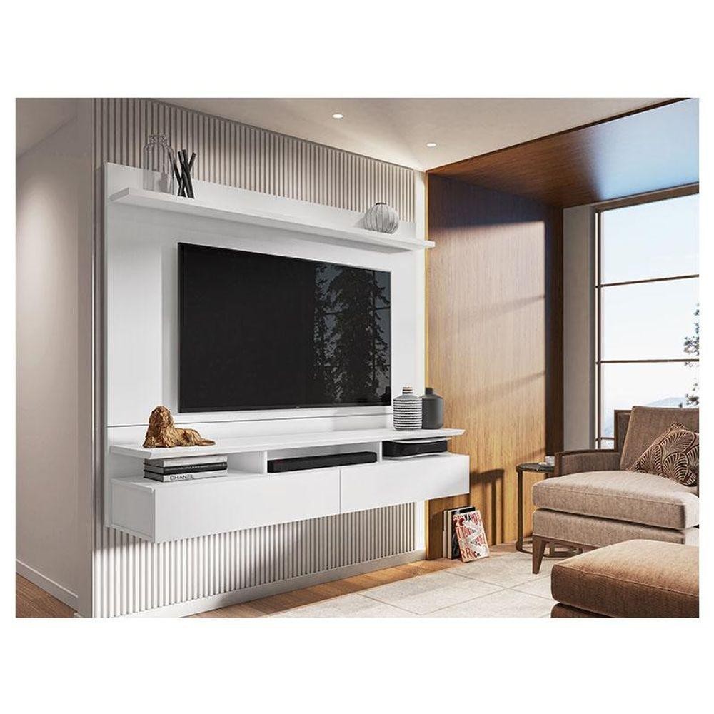 Painel Para Tv Home Suspenso Ambiente Noruega Branco - Móveis Leão em Oferta na Shopee