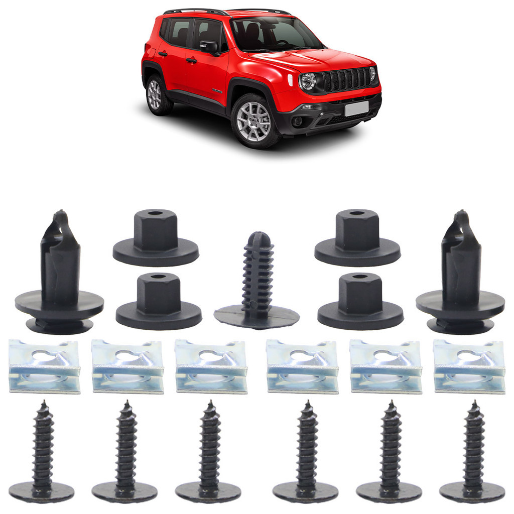 Kit Grampo Presilha Parabarro Dianteiro Renegade 2016 2017 2018 2019 2020 2021 19 Peças