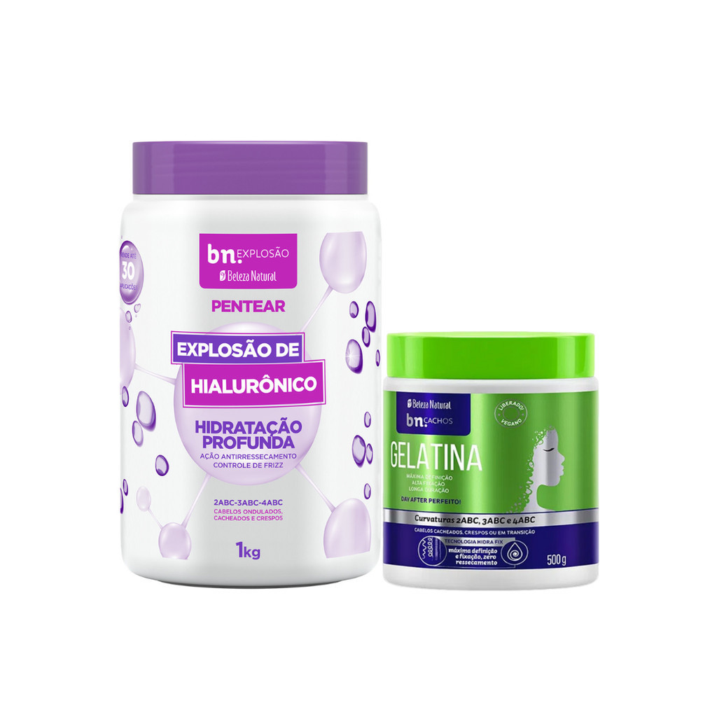 Creme de Pentear Explosão de Hialurônico + Gelatina 500g bn.Cachos