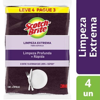 Kit com 4 Esponja Limpeza Extrema SCOTCH Brite em Oferta na Shopee