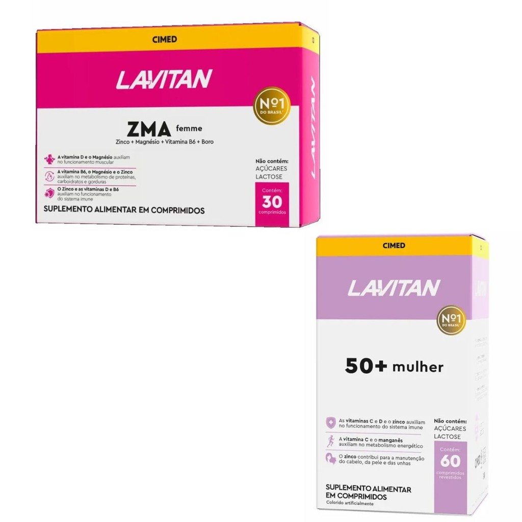 Multivitaminico Lavitan 50+ Mulher + Lavitan ZMA Femme 30 comprimidos