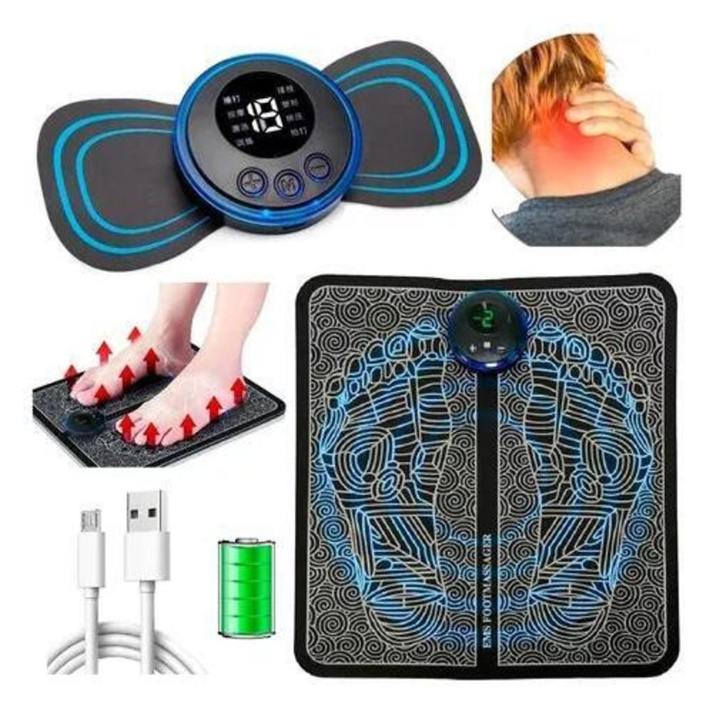 Massageador Ems Kit Tapete Pés + Pescoço Coluna Perna Lombar em Oferta na Shopee