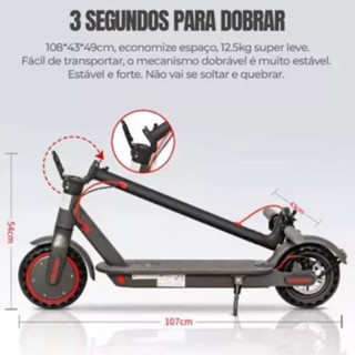Patinete Scooter Elétrico Pro Bluetooth Dobrável 350w 25km/h