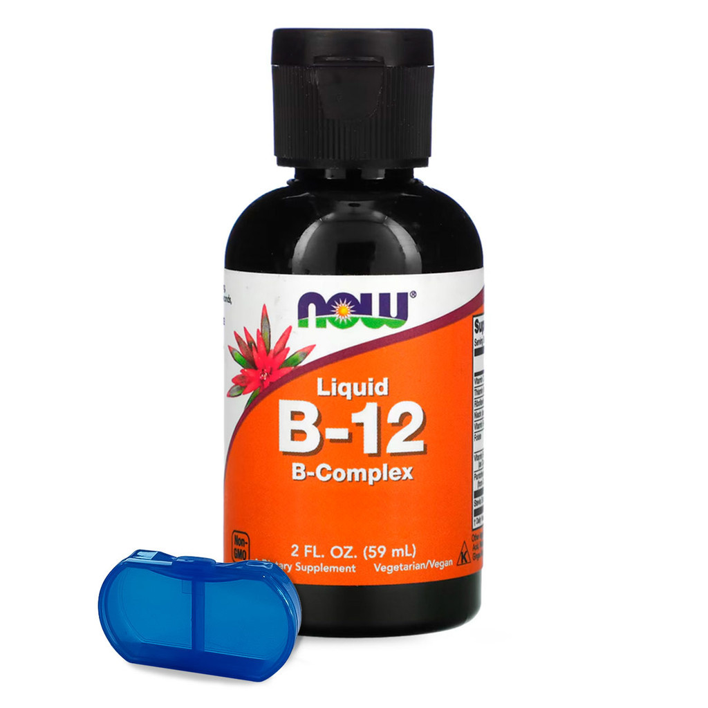 Complexo de Vitamina B-12 Now Foods 59ml + Porta Cápsulas em Oferta na Shopee