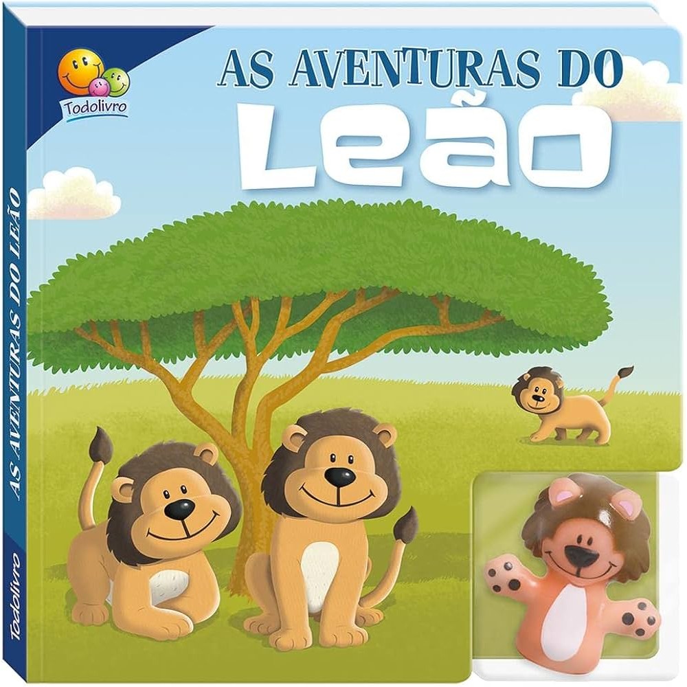 Com Dedoche - Leia e Brinque: As Aventuras do Leão | Livro-Dedoche Cartonado | Todolivro