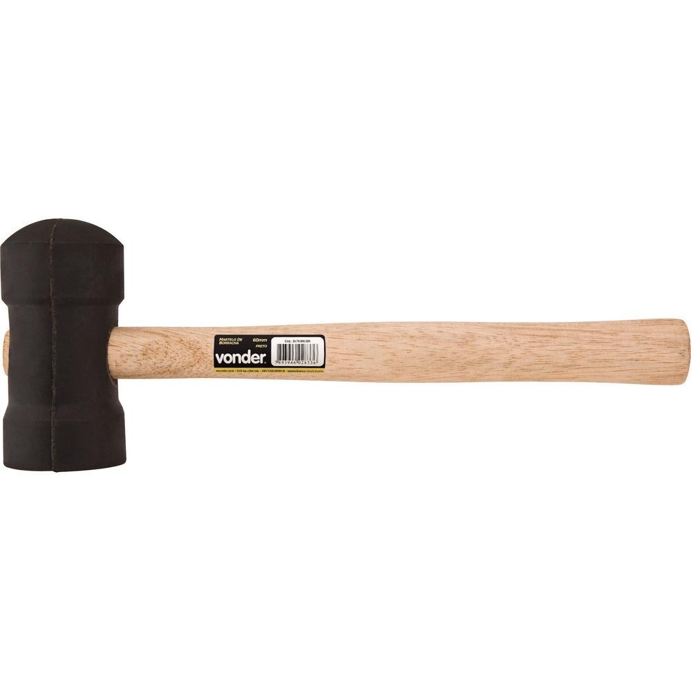 Martelo borracha 60mm preto - Vonder