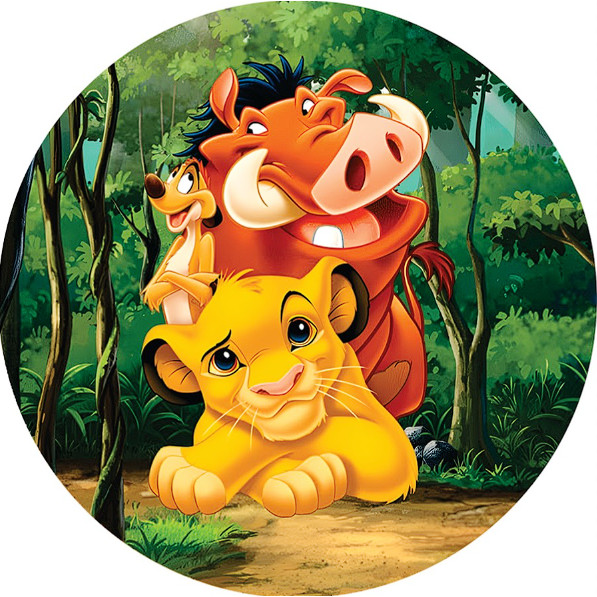 Painel Festa Desenho R. Leão Redondo Tecido Sublimado 1,50x1,50 em Oferta na Shopee