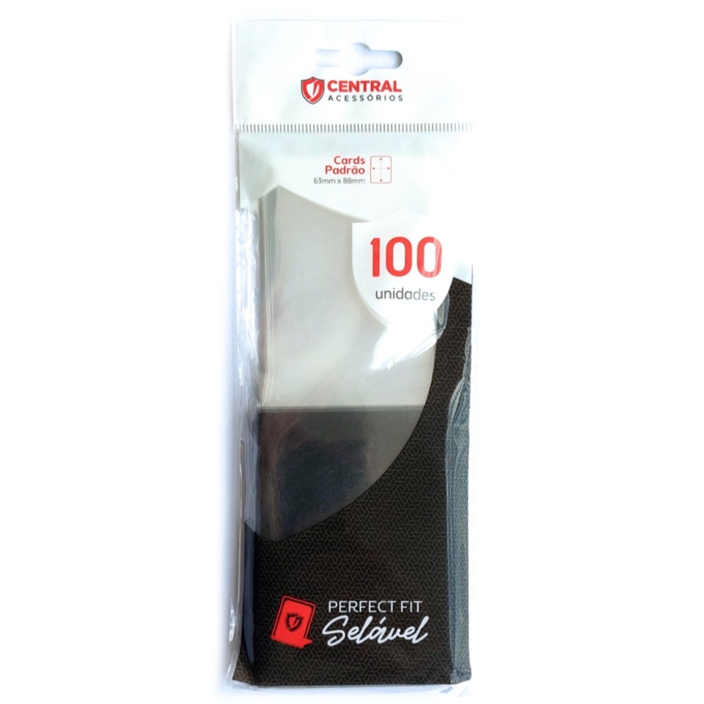 Sleeve Perfect Fit Selável Blackout Fumê 63x88mm 100un Central Protetor Cartas Double Shield Pokémon