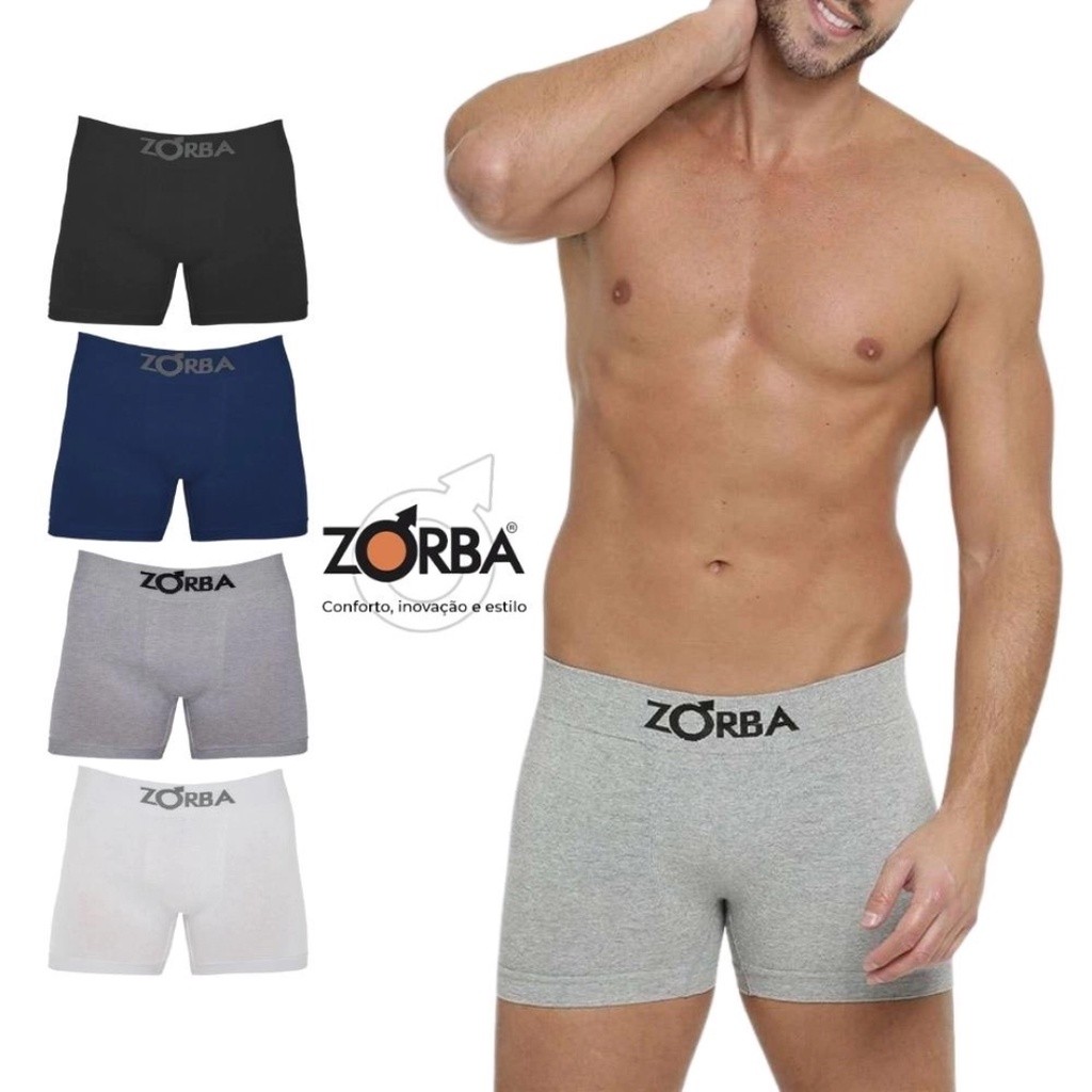KIT 4 Boxer Zorba 781 ORIGINAL em Algodão Sem Costura em Oferta na Shopee
