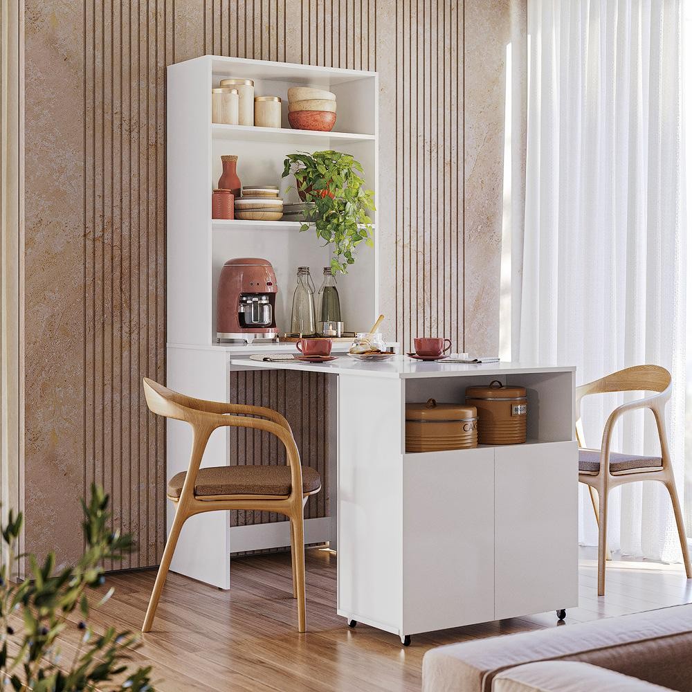Armario Bancada de Cozinha Retrátil com mesa e 2 portas Duo Kits Paraná - Home & Living