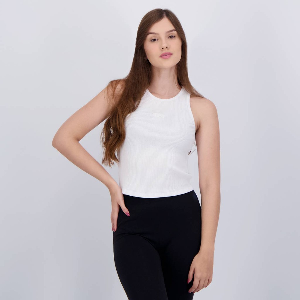 Regata Cropped Fila Basic Feminina Branca - Women Clothes