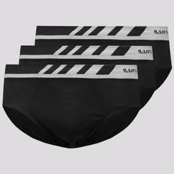 Kit 3 Cuecas Slip Lupo Microfibra Sem Costura Preta