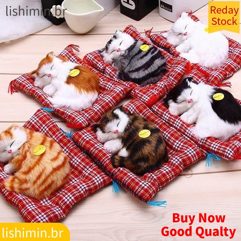 Boneca Animal De Pelúcia Gatos Dormindo Brinquedo Com Som Para Crianças em Oferta na Shopee