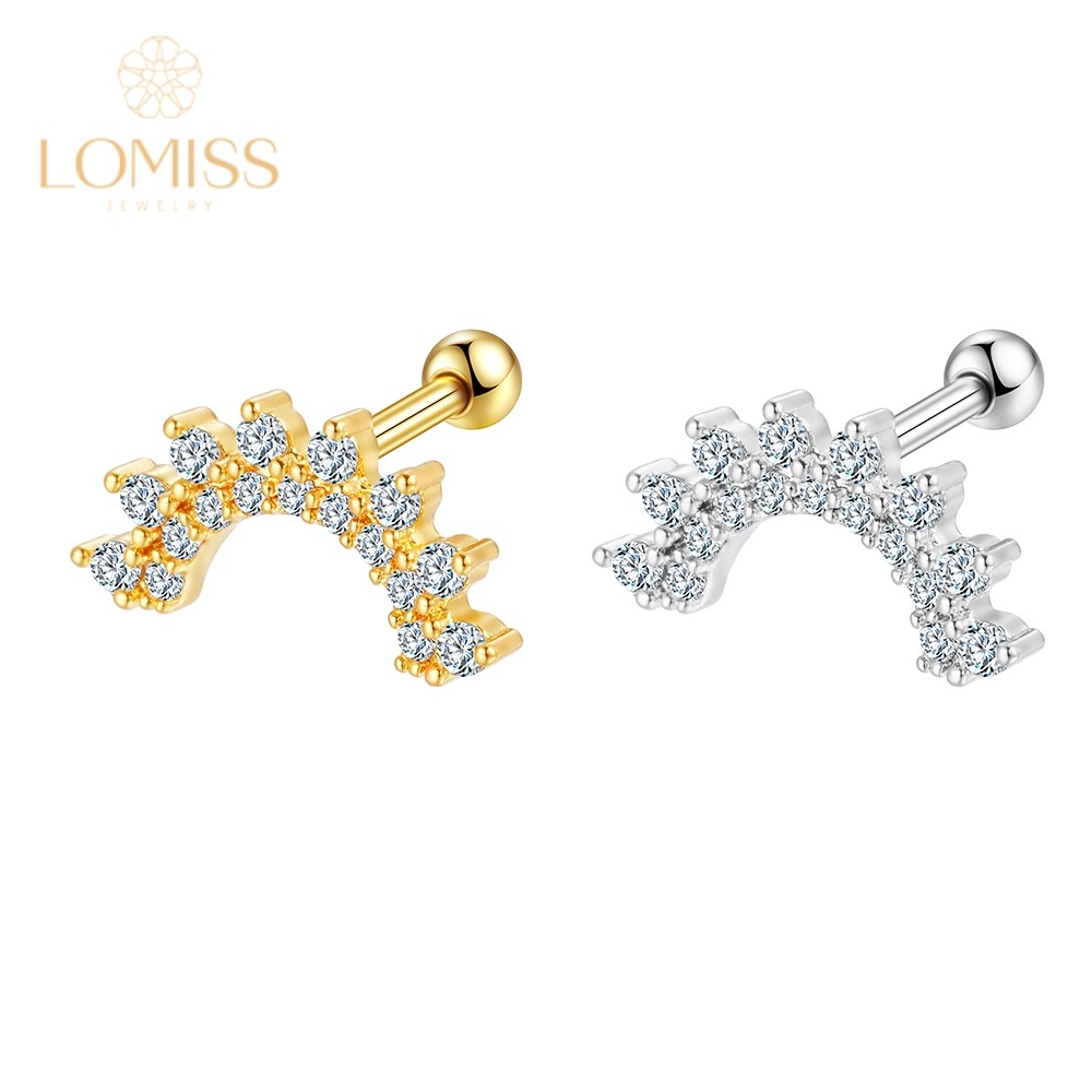 Piercing Barbell Aço Cirúrgico Pvd Cobre Curvo Zircônia Orelha Helix, Flat, Conch, Tragus em Oferta na Shopee