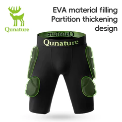 Qunature Shorts De Esqui Protetor De Quadril Segurança À Prova De Vento Tecido Elástico Quente Equipamento De Patinação