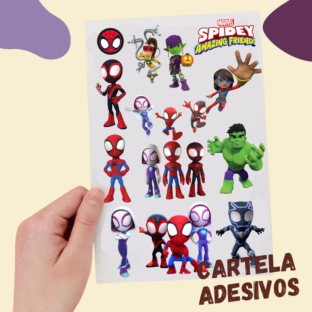 30 CARTELAS DE ADESIVO SPIDEY HOMEM ARANHA BABY  FESTA FIGURINHA FIGURINHAS ANIVERSÁRIO BRINDE