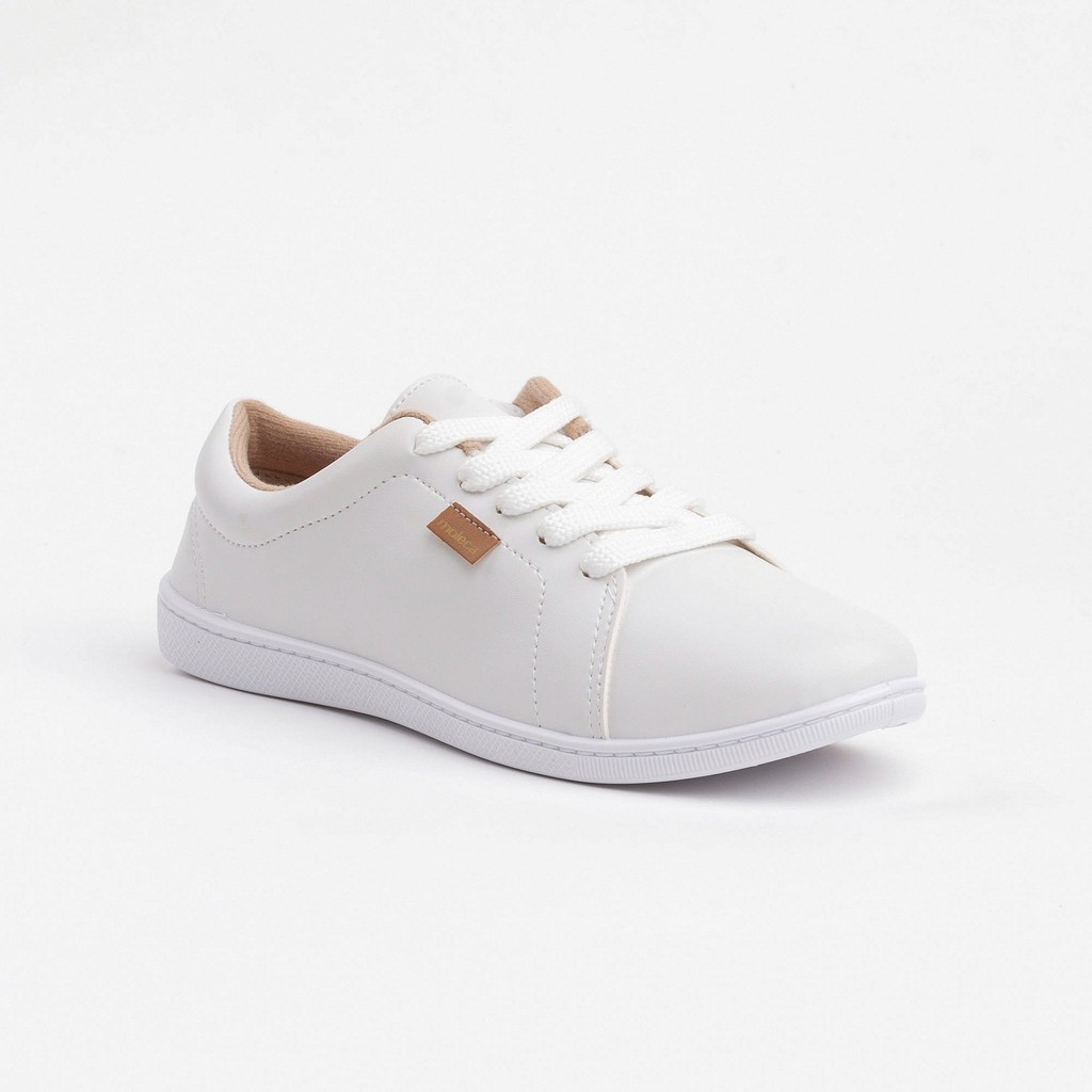 Tenis fashion moleca branco verniz