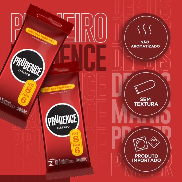 Kit Preservativo Clássico Leve Mais Pague Menos Camisinha Tradicional Pacote Com 8 Unds Por Embalagem