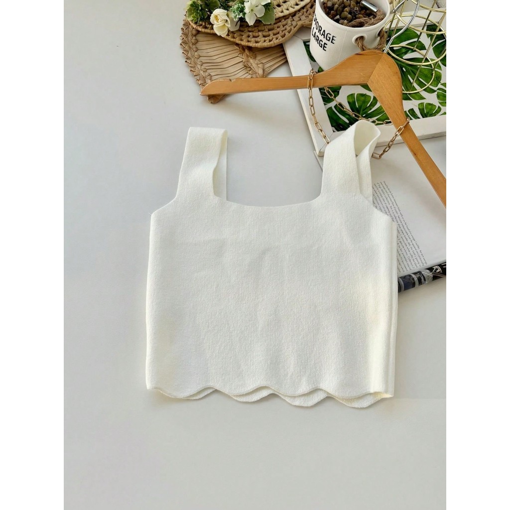 Cropped Modal Alçinha Confortável E Com Detalhes Floral New Collection Moda Feminina — imagem 2 de 2