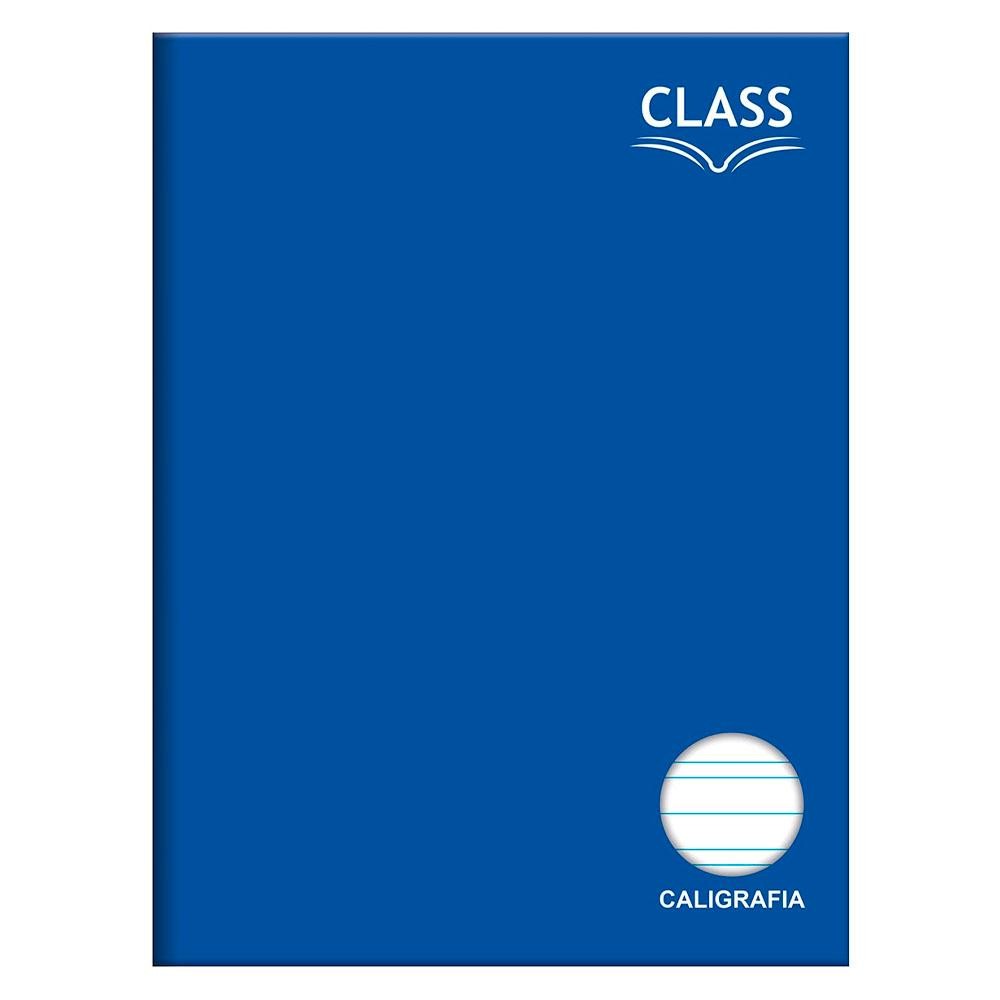 Caderno Brochurão Grande 20x27,5cm Caligrafia 80 Folhas Class Azul Foroni em Oferta na Shopee