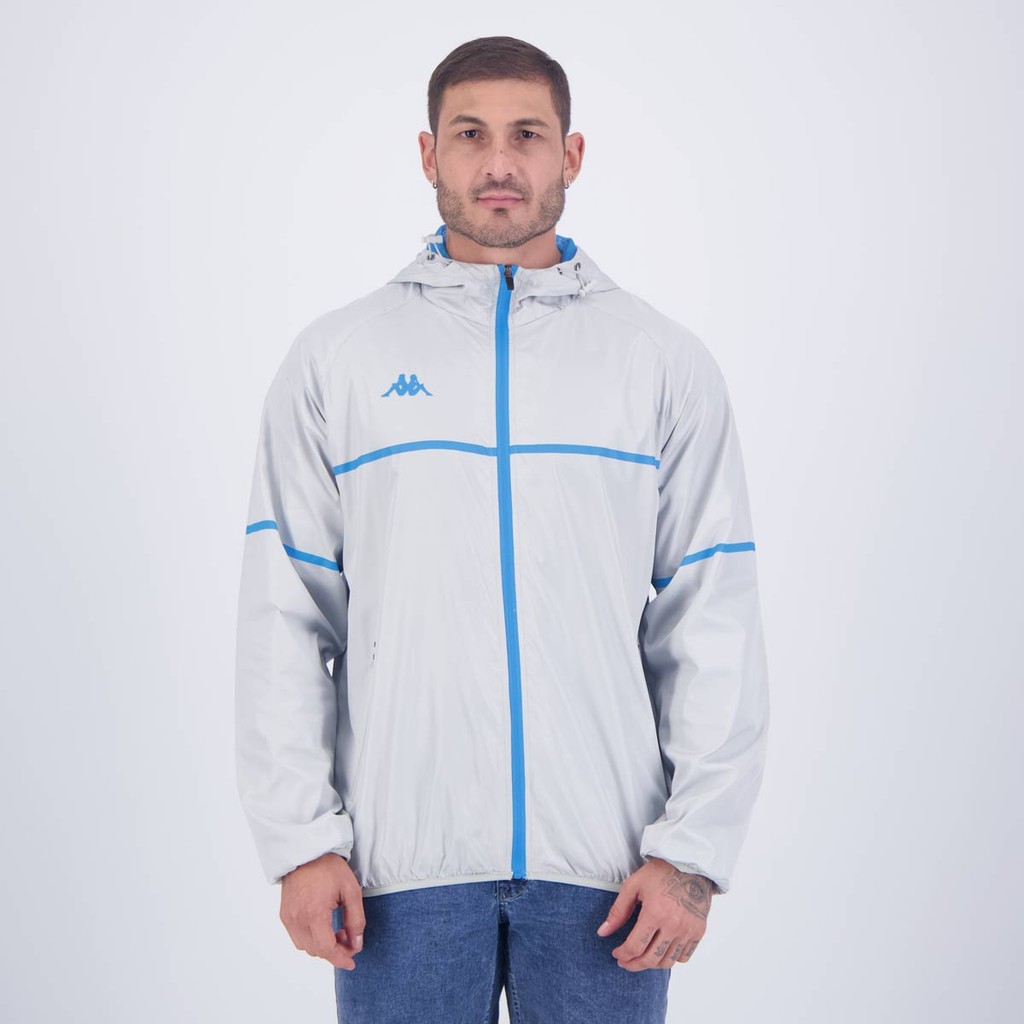 Jaqueta Kappa Corta Vento Flow Cinza em Oferta na Shopee