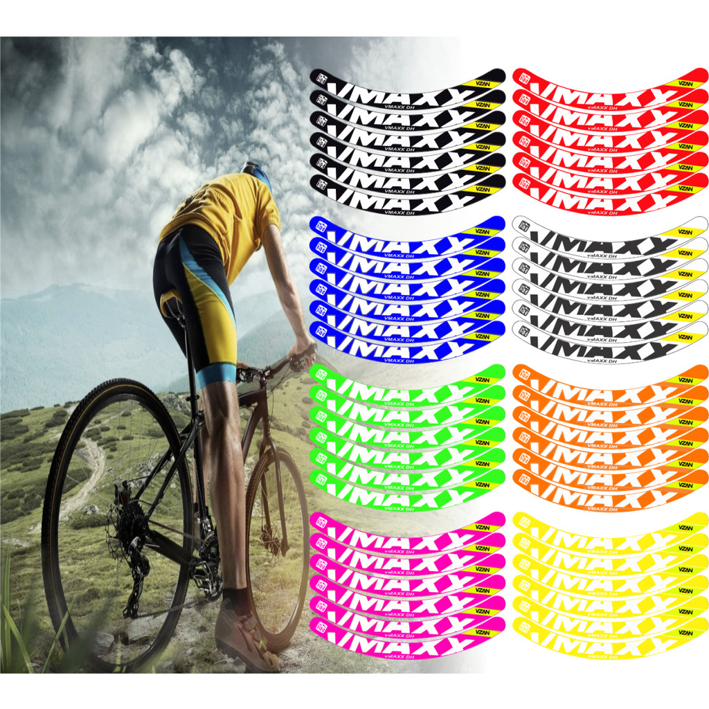 Kit 12 Adesivos Vmaxx Roda Bike 2026 Freio a Disco Bicicleta Ciclismo Aro 26 Aro 29