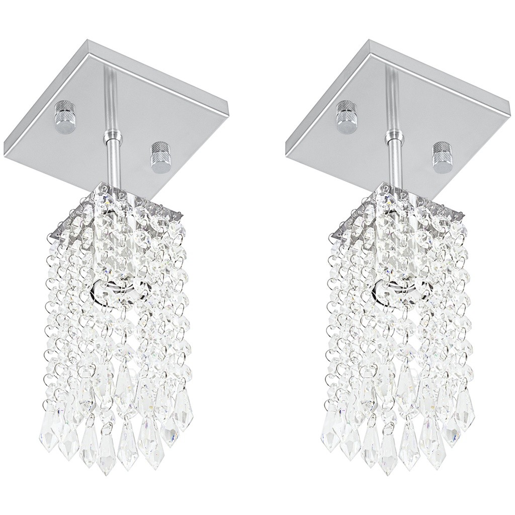 2 Lustres Plafon Clearcrillic Quadrado Cristal Acrilico em Oferta na Shopee