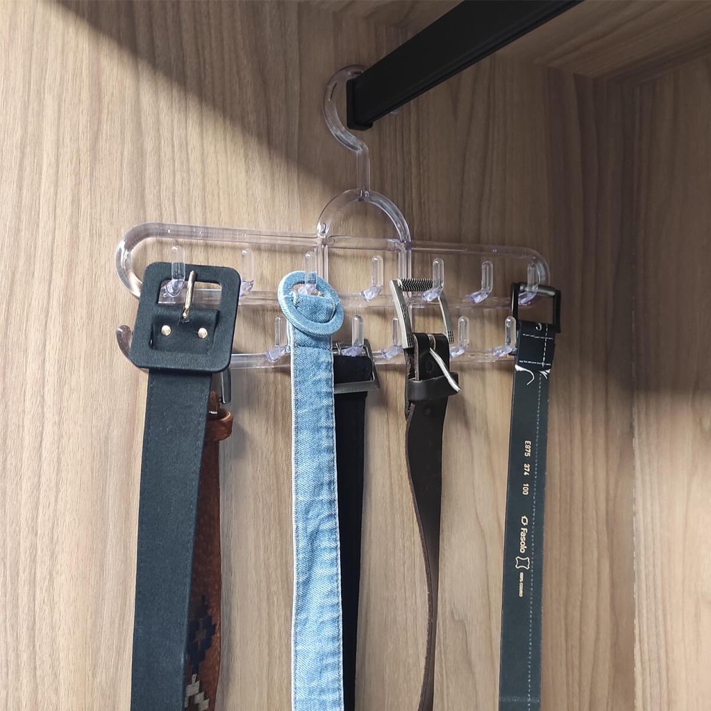 Kit 2 Cabides para Cintos Suportes Organizadores Lenços Colares 13 Ganchos Cristal Cinquetti