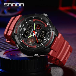 SANDA Alpinismo Série Anti Queda E Choque Relógio Esportes Ao Ar Livre Moda Masculina SD6197-7