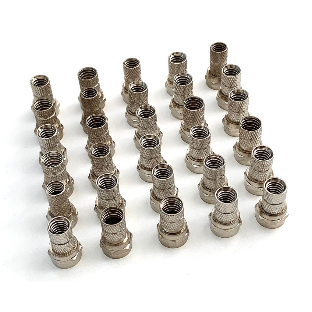Kit 30 Conector F Rosca Cabo Coaxial de Antena RG6