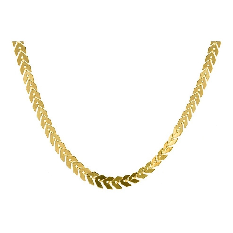 Colar Choker Escama De Peixe Tendência Folheado A Ouro 18k REF:02DM