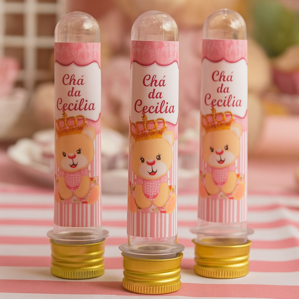 Kit Tubetes Personalizados Chá de Bebê Lembrancinha Aniversario Festa Qualquer Tema