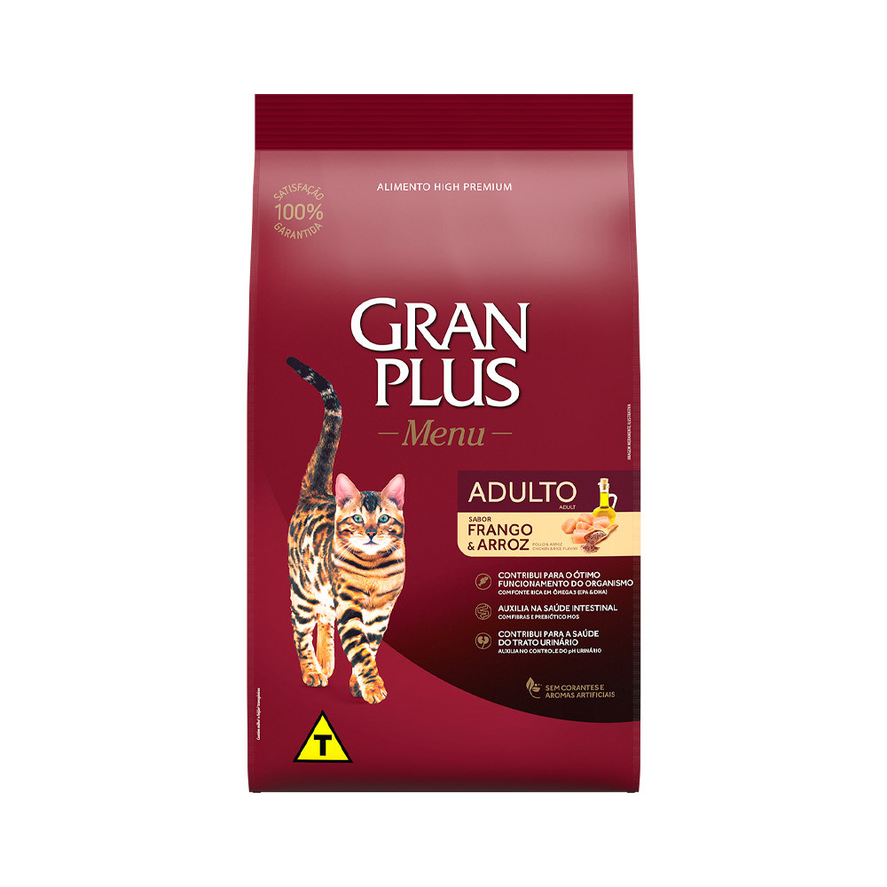 Ração Granplus para Gatos Adultos sabor Frango e Arroz 3kg