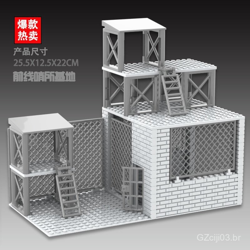 Blocos de Construção MOC para Meninos Torre de Vigia Base Militar Torre de Sentinela Cena Posto de Guarda Prisão Brinque