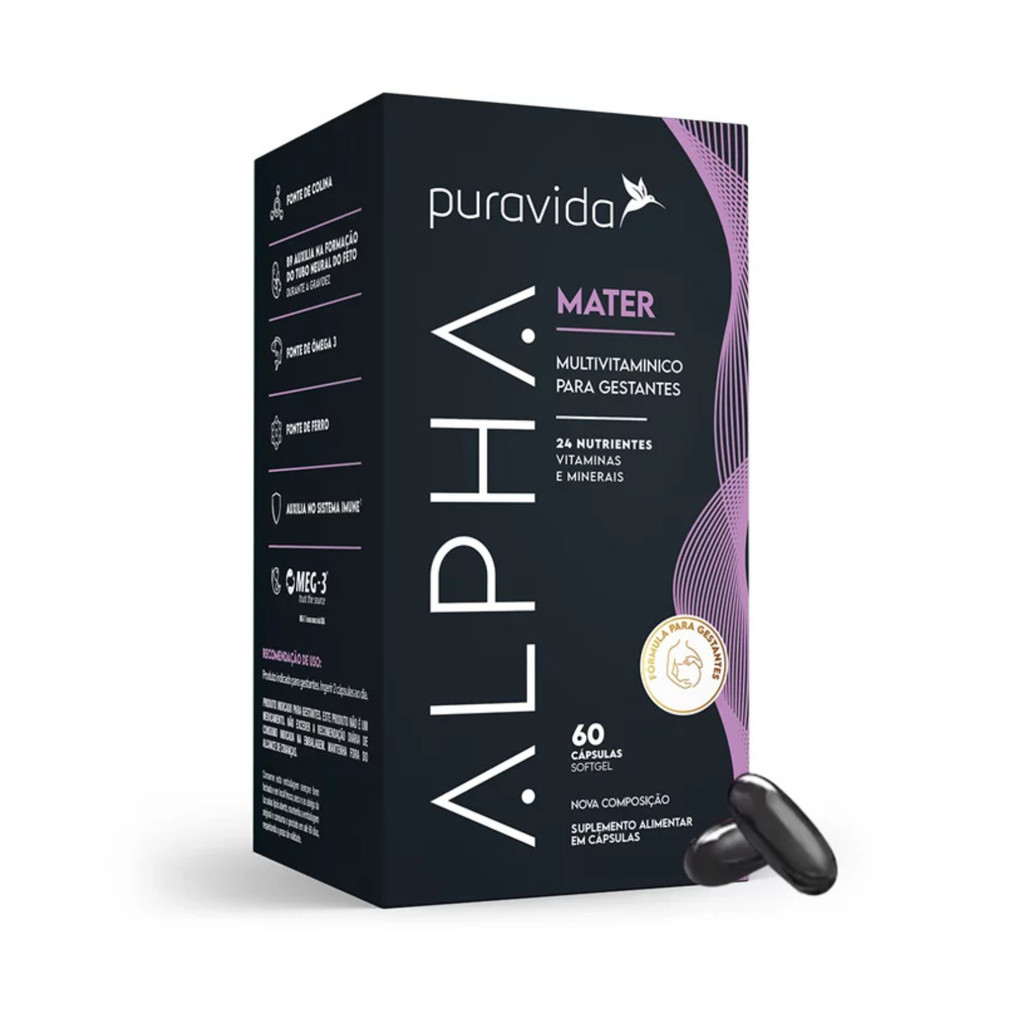ALPHA MATER - MULTIVIT. GESTANTES -  60 cáps. - PURAVIDA