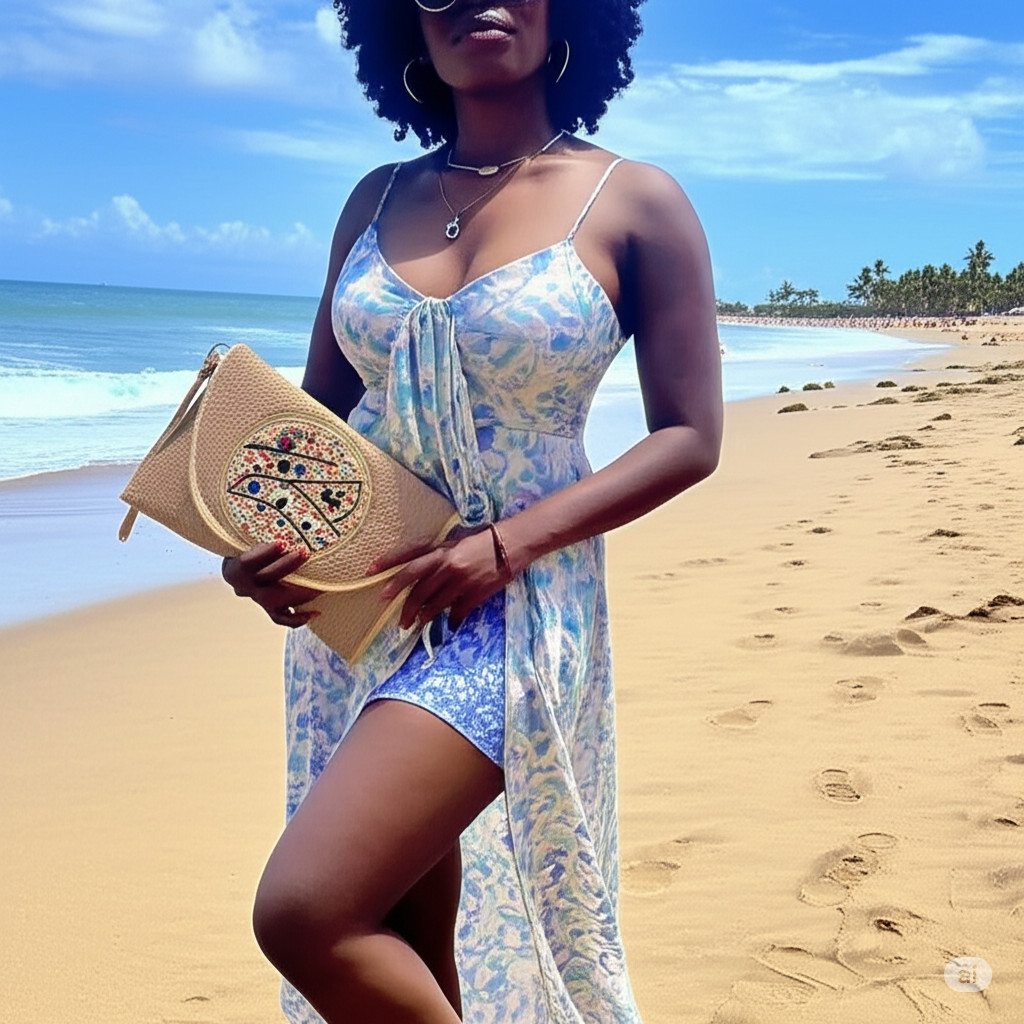Bolsa feminina de Palha Clutch de Mão Praia Festa Casamento Carteira Feminina Com Miçanga Artesanal