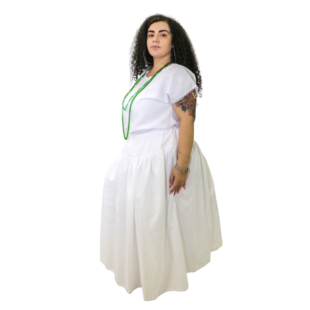 ROUPA DE UMBANDA FEMININO EM OXFORD 2 PEÇAS em Oferta na Shopee