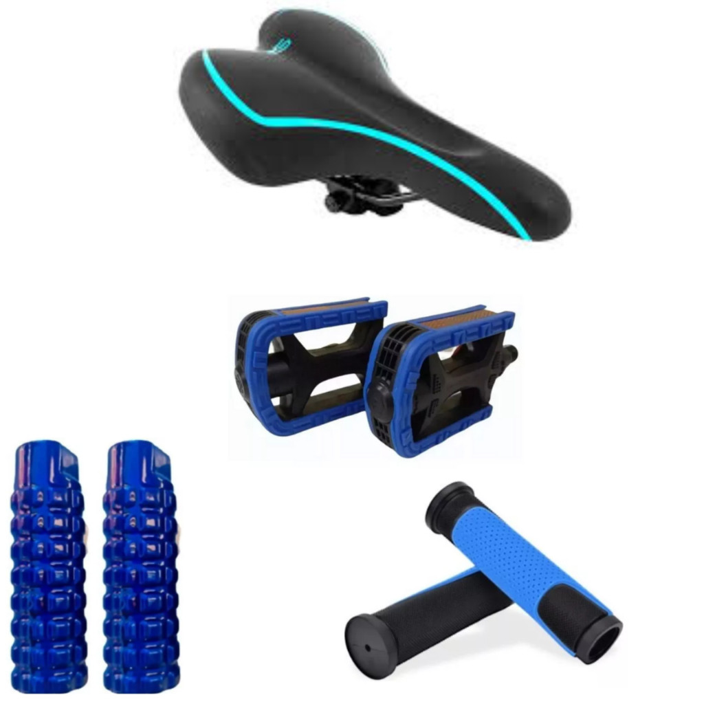 KIT SELIM SELLE ROYAL RVS + MANOPLA BICOLOR + PEDAL BICOLOR RF + APOIO TROLHINHA ALUMÍNIO