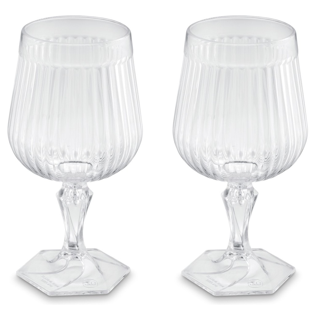 Kit 2 Taça Plástica Para Água Suco Gin Chá Festa 350ml Axe Transparente - Uz