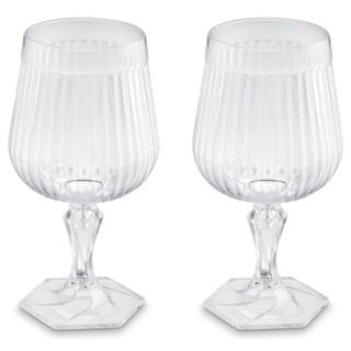 Kit 2 Taça Plástica Para Água Suco Gin Chá Festa 350ml Axe Transparente - Uz