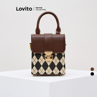 (Lovito Refine) Bolsa de ombro pequena casual argyle para mulheres LFA57116 em Oferta na Shopee