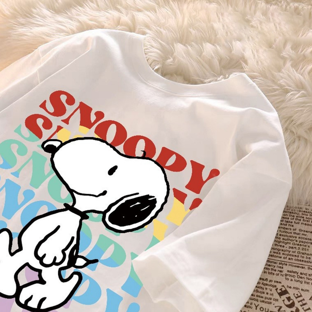 Camisa Camiseta Snoopy Style Korean Harajuku Cartoon Style  Verão Moda Solta